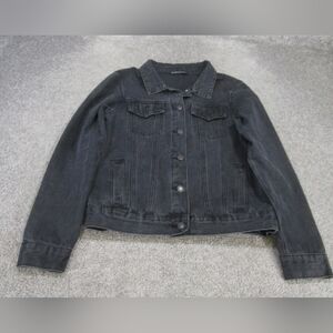 Brandy Melville Jacket Womens Medium Washed Black Denim Trucker